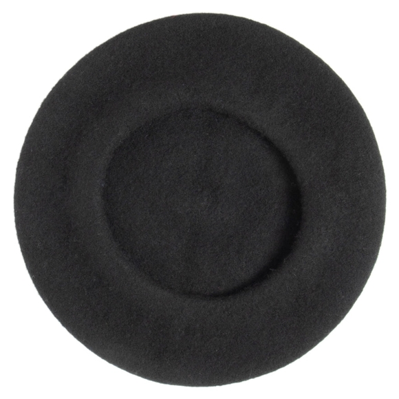 Black Wool Beret Parisian Hat - Picture 7 of 10